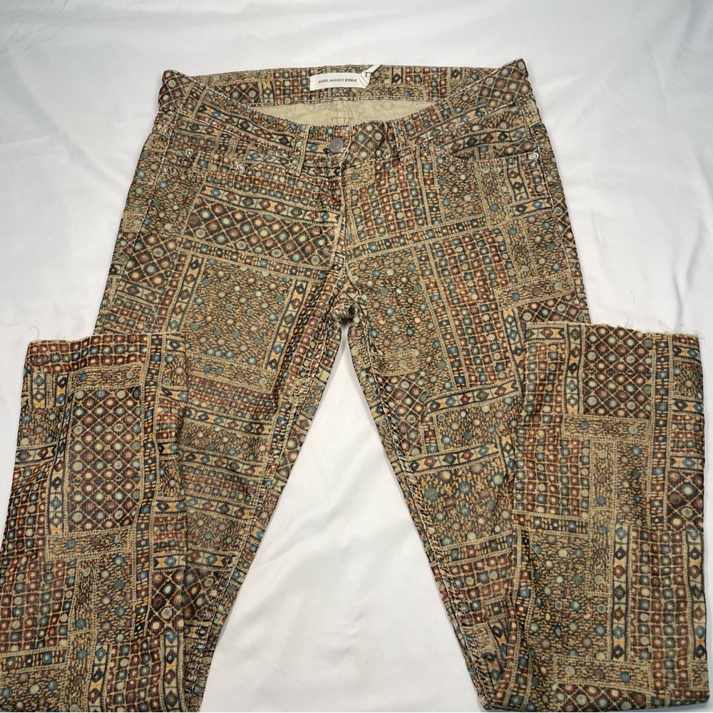 Isabel Marant Étoile Printed Skinny Pants Boho Chic Jeans Made in Morocco